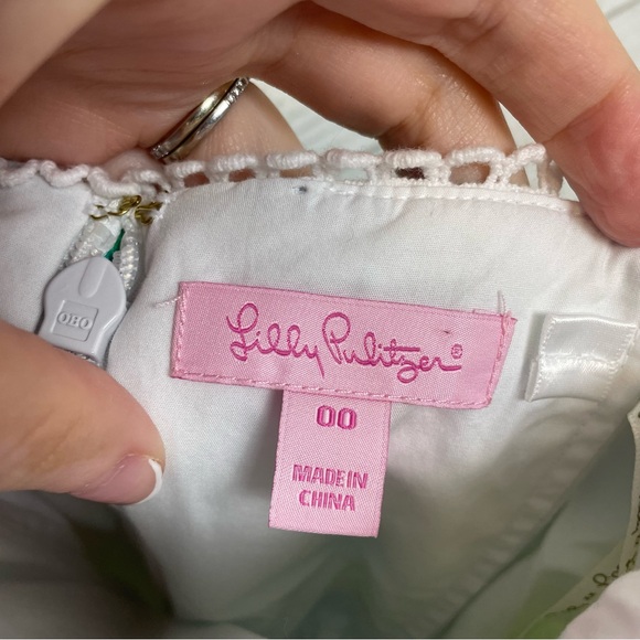 Lilly Pulitzer Brynn Strapless Dress Pink Sunset Print Size 00 - Picture 5 of 7